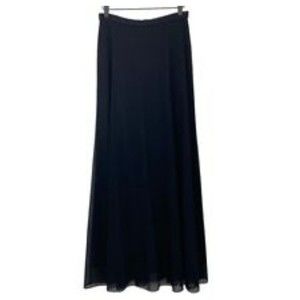 Tadashi Womens Long Maxi Skirt Black Sheer Mesh Top Layer Size 14